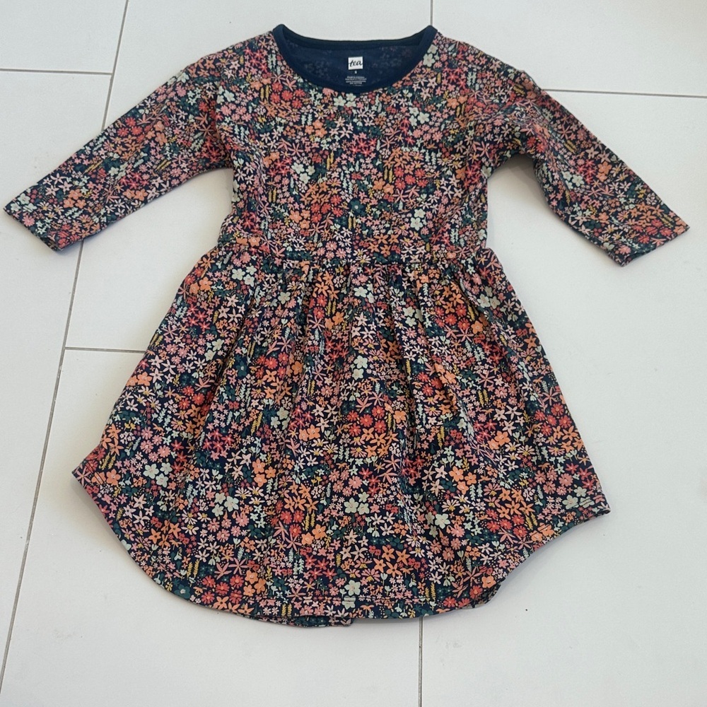 Tea collection floral dress girls 3 cotton